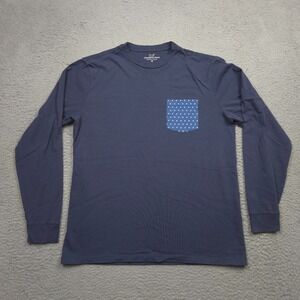 Vineyard Vines Men M Long Sleeve Pocket T Shirt Navy Stars Cotton Peru